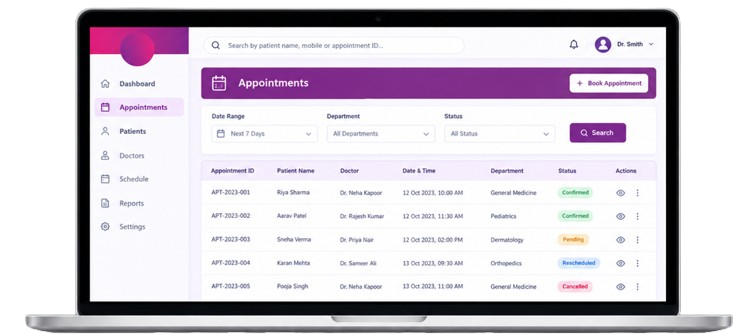 Appointment Panel booking system